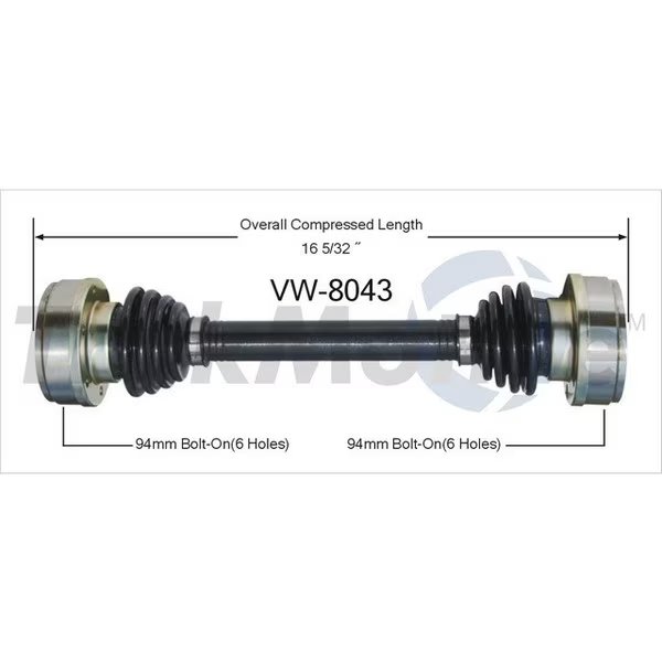 Cv Axle Shaft, Vw-8043, Surtrack Axle, Mfr#: VW-8043
